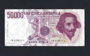 REPUBBLICA ITALIANA 50000 LIRE BERNINI PRIMO TIPO 1985 LETTERA B - Foto 1 di 2