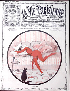 La Vie Parisienne Magazine 19 Feb 1910 L. Vallet The Calendar of the Pariesienne