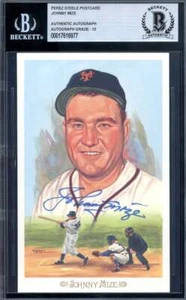 Johnny Mize Gem Mint 10 Beckett BAS Signed Perez Steele Celebration Postcard Aut - Picture 1 of 2