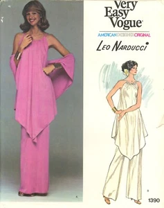 Vogue 1390 LEO NARDUCCI Pillowcase Halter Tunic, Skirt, Pants & Shawl Sz 8 UNCUT - Picture 1 of 4
