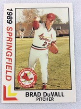 1989 Springfield Cardinals-Midwest League-BEST Baseball Card-Brad DuVall