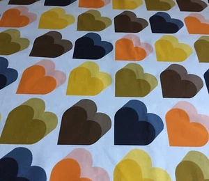100cm x 100cm Square Orla Kiely Multi Love Hearts Lightweight Cotton Fabric New - Picture 1 of 3