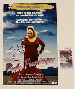 FOTO DIVINA 12x18 firmada por John Waters flamencos rosas muy rara certificado de autenticidad jsa - Imagen 1 de 3
