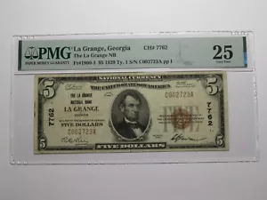 $5 1929 La Grange Georgia GA National Currency Bank Note Bill Ch. #7762 VF25 PMG - Picture 1 of 5