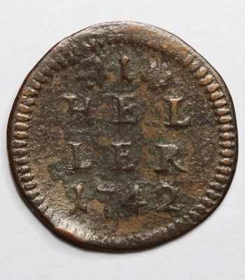 German State BRANDENBURG-BAYREUTH coin – 1 Heller, 1742 - Image 1 of 3