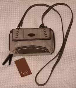 Boc Born Concept Crossbody Geldbörse Portemonnaie Grau Kunstleder Riemen Freizeit 7x5" Neu - Bild 1 von 6