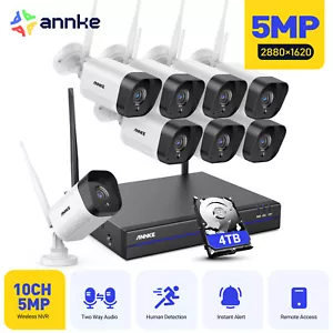 ANNKE 5MP WiFi CCTV Camera System Two-Way Talk IP Wireless 10CH Video NVR Home - Picture 1 of 19
