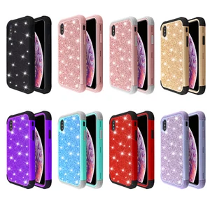 For iPhone X XR XS MAX Phone Case Glitter Sparkle Bling Slim Hybrid Girls' Cover - Picture 1 of 49