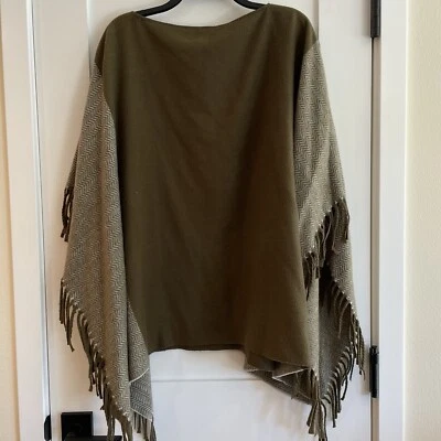 Womens Kimono Poncho Cape Shawl Pashmina Fringe Cottagecore Bohomian Chic OSFM - Image 1 of 4