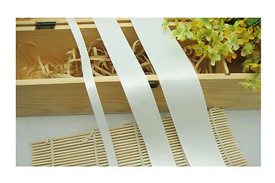 White Red Off-White 1/4" 3/8 1/2 7/8 1.5" Polyester Ribbon 50/100 Yds Roll - Image 1 of 3