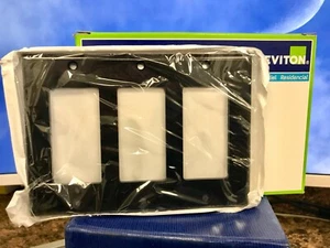 10/box Leviton 004-80411-00E ~ Triple (3) Gang Wall Plate~BLACK~ - Picture 1 of 3