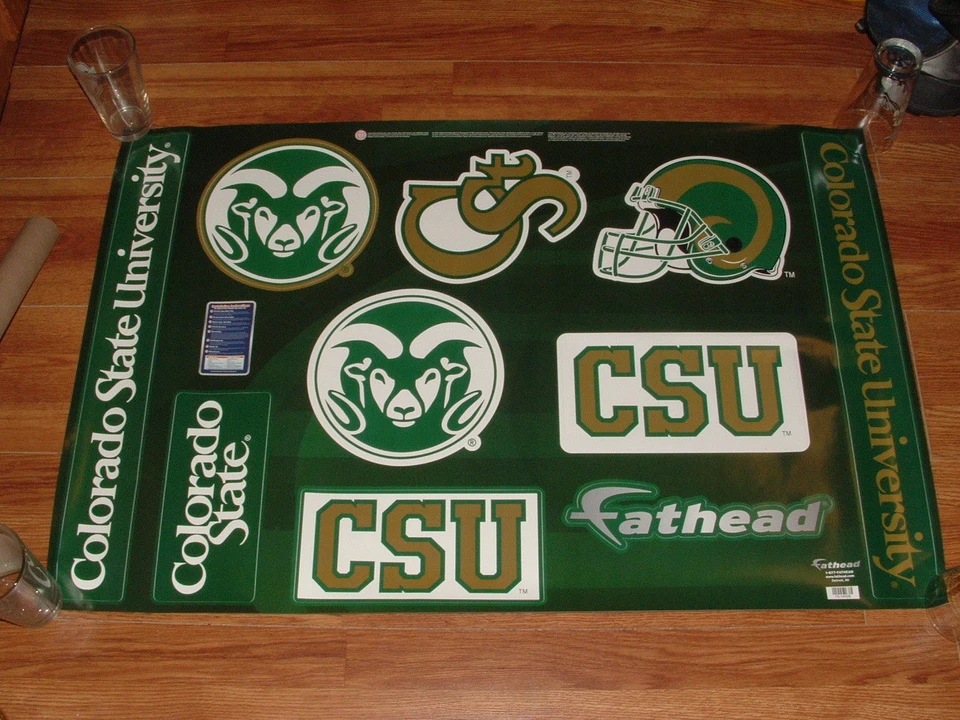 NUEVO LOTE DE 6 CALCOMANÍAS CON LOGOTIPO FATHEAD DE FÚTBOL AMERICANO DE LOS RAMS DE LA UNIVERSIDAD ESTATAL COLORADO Foto 1 de 1