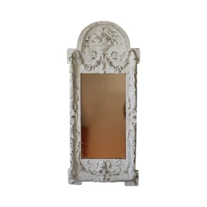 Grecian White Scroll Mirror Wall Dayton Hudson 1999 Heavy Resin Plaster 21x9x1" - Picture 1 of 9
