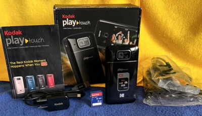 KODAK Play Touch Zi10 Video Camera 4x Zoom HD Recording - Black - Bundle - - Image 1 of 4