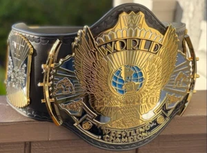 Winged Eagle Championship Wrestling Replica Title Belt Adult Size 4mm Brass. - Picture 1 of 5