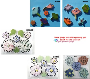 FLOWERS - HANDMADE, CERAMIC MOSAIC TILES ( Pick you Group ) #14 - Picture 1 of 6