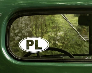 2 PL POLAND DECALs Oval Stickers For Bumper Car Window Rv Truck Laptop - Imagen 1 de 1