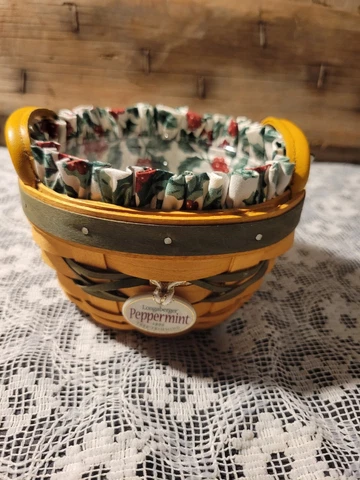 Vintage 1999 Longaberger Peppermint Basket Cover