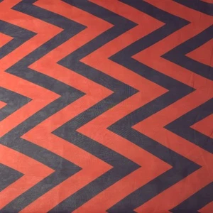 Navy & Orange Chevron Chiffon Fabric  58" By The Yard Half Home Decor Fashion - Picture 1 of 8