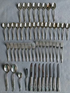 Rogers Allure-Teatime Silverplate Flatware 52 Piece Set Service for 8 - Picture 1 of 13
