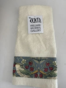 3 x 100% Algodón William Morris Fresa Ladrón Azul Recortado Toallas para Invitados Crema - Imagen 1 de 1