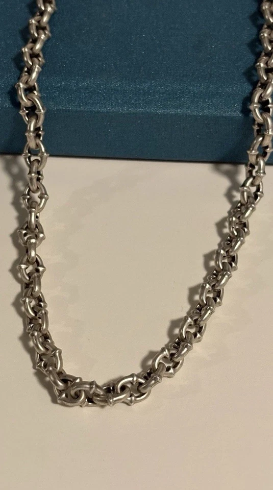 "Collar de cadena de cable pesado gótico espiga de ley 9 mm 64 g sólido 925 18"" + 4"""  Foto 1 de 4