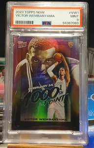 2023-24 Topps Now Victor Wembanyama Rookie Spurs PSA 9 #VW-1 Holo 1000TH Point - Picture 1 of 2