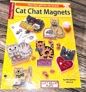 Leisure Arts Katze Chat Magnete Kunststoff Leinwand Buch und Muster - Muster mit - Bild 1 von 2