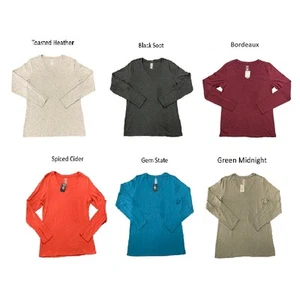Member's Mark Ladies Essential Long Sleeve V Neck Classic Fit Tee - Picture 1 of 10