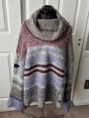 Suéter Pullover EASEL Gris Rosa Púrpura Capucha Cuello Manga Larga Ancha L Foto 1 de 4