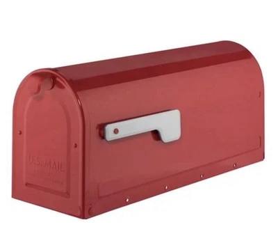 Architectural Mailbox 7600R MB1 Post Mount Mailbox - Red with Silver Flag - Image 1 of 4