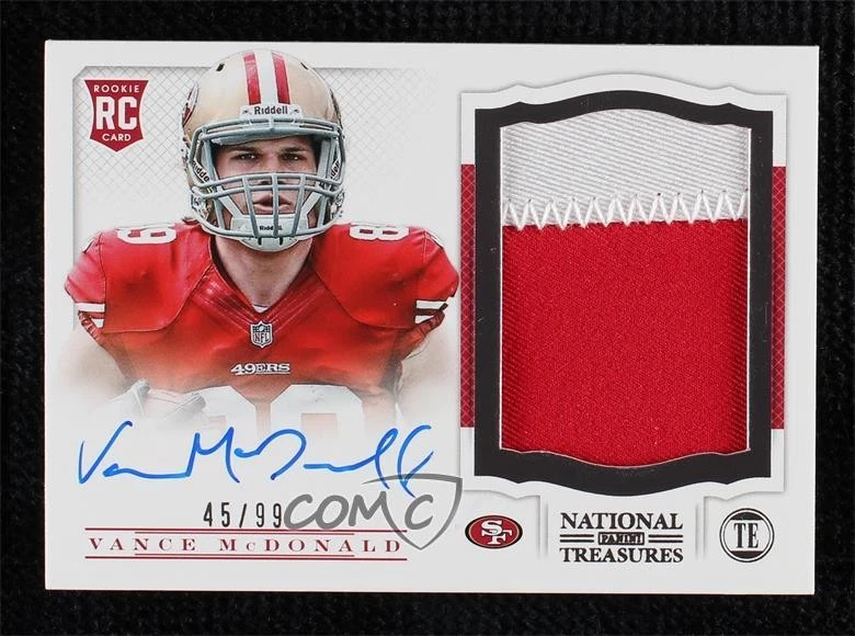2013 National Treasures Signature Materials /99 Vance McDonald Rookie Auto RC - Image 1 of 2