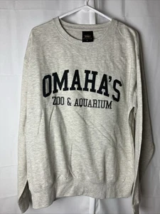 Vintage SELTEN Omaha’s Henry Doorly Zoo & Aquarium Sweatshirt grau Langarm Large  - Bild 1 von 4