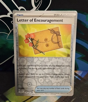 Letter of Encouragement 189/197 SV03: Obsidian Flames Reverse Holo - Image 1 of 2