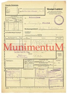 Dienstgut-Eilfrachtbrief Weichenwerk Karl-Marx-Stadt Dresden Triebischtal R373 - Bild 1 von 2