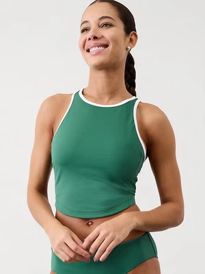 Top Tankini corto Athleta XS Seabreeze A-C verde trillio traje de baño top Foto 1 de 4