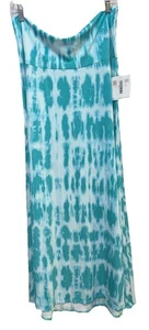 NEW LuLaRoe Large Mint Green White Tie Dye Slinky Maxi Skirt/Strapless Dress - Picture 1 of 7
