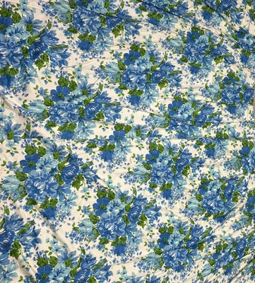 Cortinas Sears Vintage Protector Térmico Cortinas Azul Verde Floral Años 70 Maximalista Foto 1 de 4