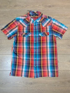 Camisa Rip Curl Botón a Presión Talla L Multicolor Cuadros Manga Corta Y2K... - Imagen 1 de 12