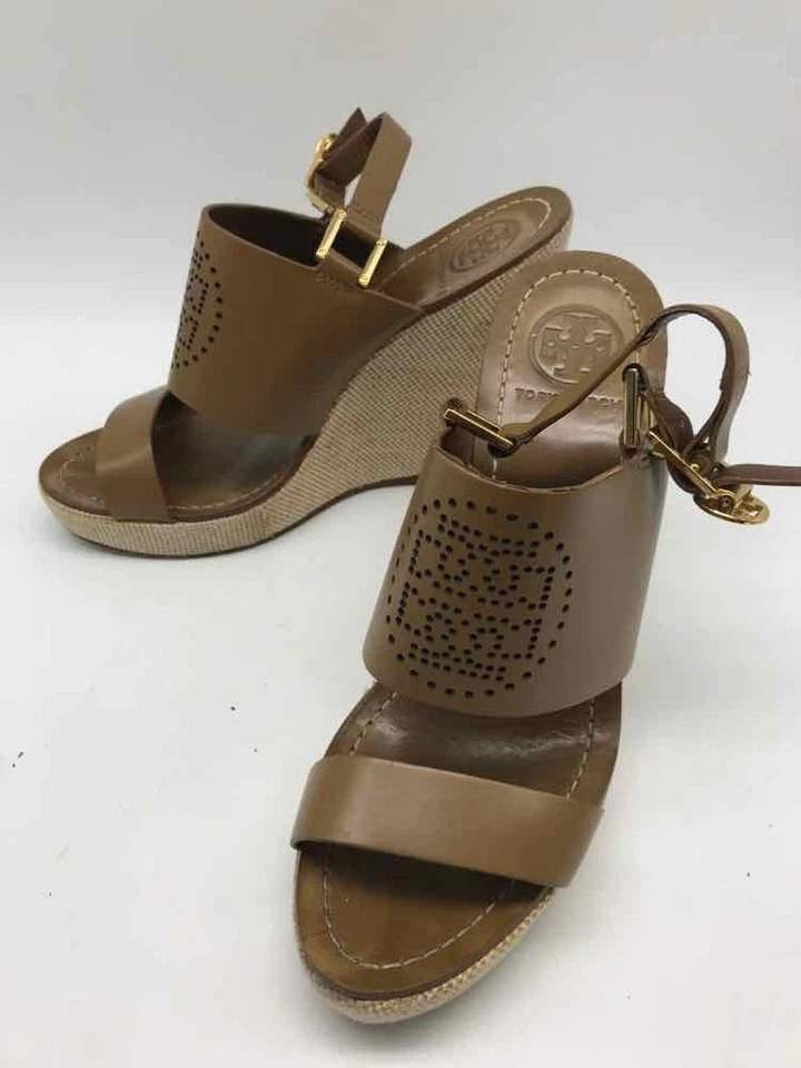 Cuña con tiras Tory Burch marrón talla 8 Foto 1 de 4