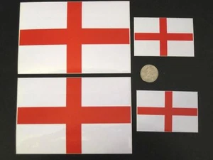 4 England red cross flag decals white red sticker UK St. St George decal - Picture 1 of 1