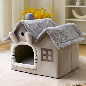 Portable Indoor Pet House,Foldable Dog House & Pet Bed, Plush Indoor Kennel - Picture 1 of 8
