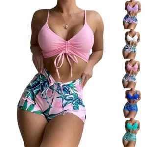 Sexy Bikini Set Geraffte Schnürung Bademode Badeanzug Schwimmanzug für Frauen - Bild 1 von 20