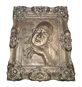 Vintage Pablo Picasso Cast Bronze Framed Portrait Sculpture - 16" x 13" - Picture 1 of 4