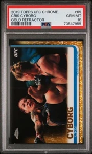 2019 Topps UFC Chrome 69 Cris Cyborg Gold Refractor 1/50 ebay1/1 PSA 10 pop2 - Picture 1 of 1