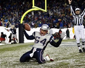 Foto de fútbol americano de la NFL Tedy Bruschi Touchdown Celebration New England Patriots 8x10 - Imagen 1 de 1