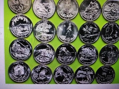 2012-2021 -S- NATIONAL PARK QUARTERS- COMPLETE BU UNC SET-46- COINS - Image 1 of 4