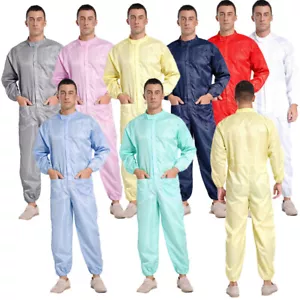 Mens Jumpsuit Utility Romper Pants Bodysuit Boilersuit Anti-static Uniform Work - Picture 1 of 64