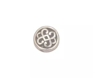 50 PIEZAS Cuentas redondas planas diseño corazón doble espiral metal plata envejecido 10 mm - Imagen 1 de 3