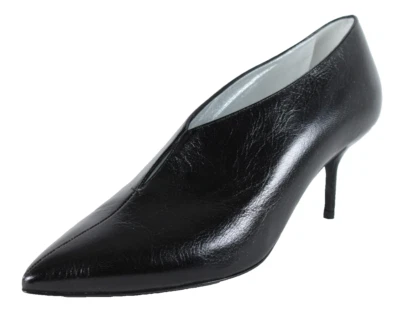 PIERRE HARDY Black Shiny Leather Pointed Toe Slit-Vamp Heels Pumps 38.5 - Image 1 of 4